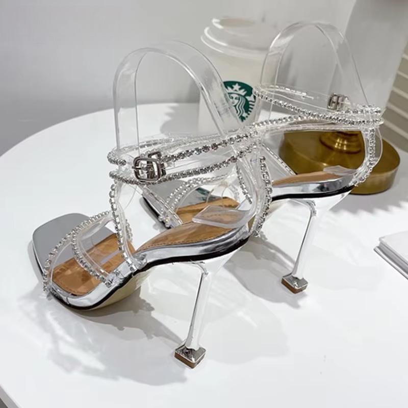 Gold Silver Pvc Women Sandals