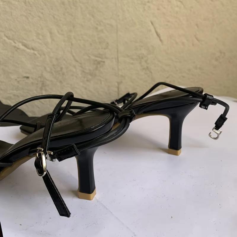 Peep Toe Women Sandals With Thin Low Heel