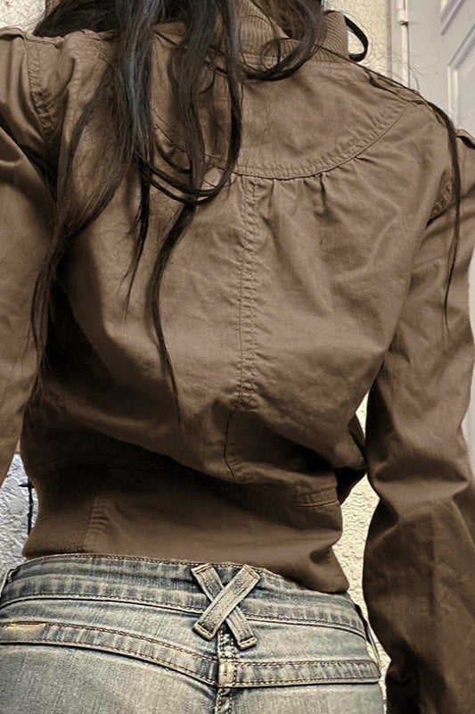 Retro Zip Front Slim Jacket