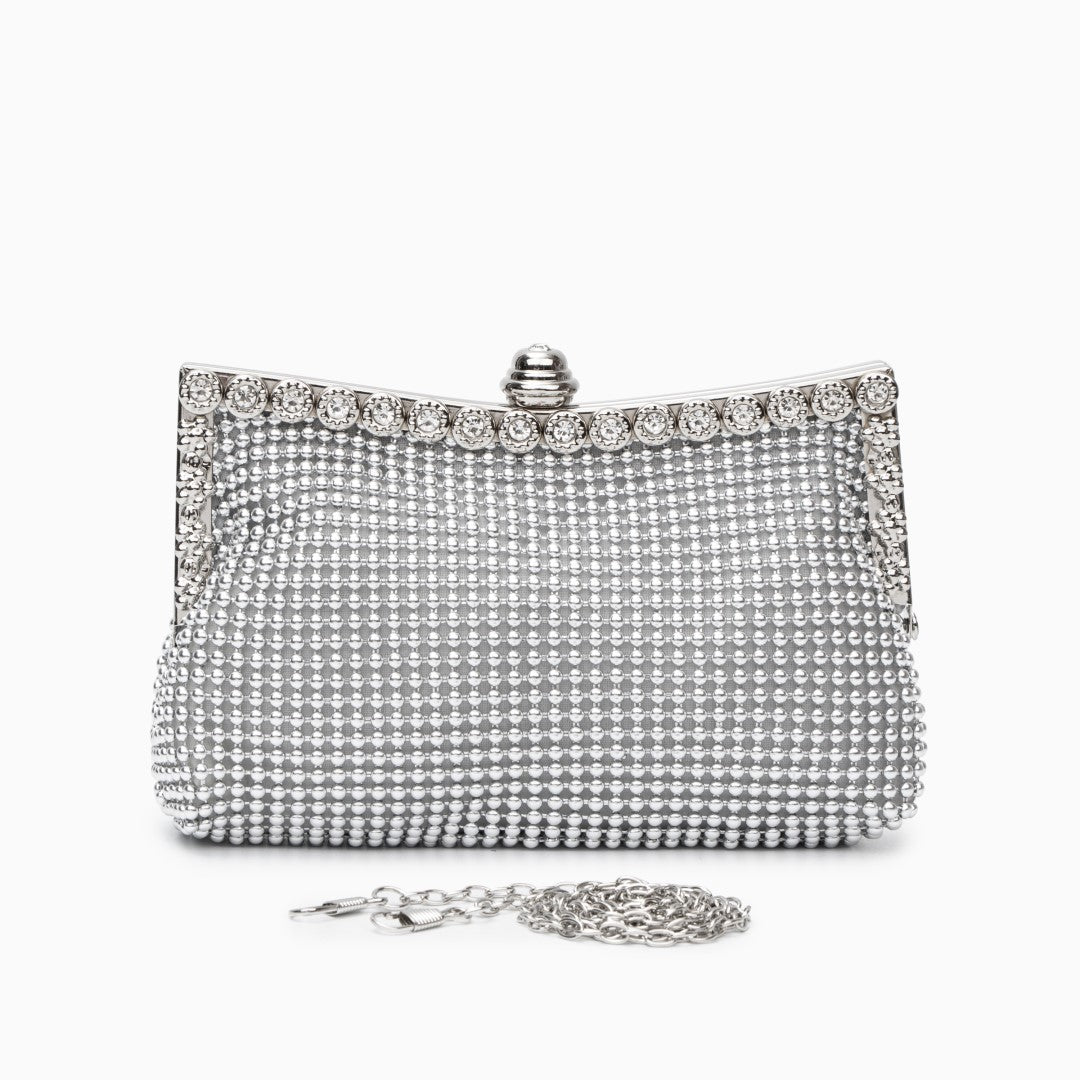 Rhinestone-Embellished Scarlett Clutch Bag