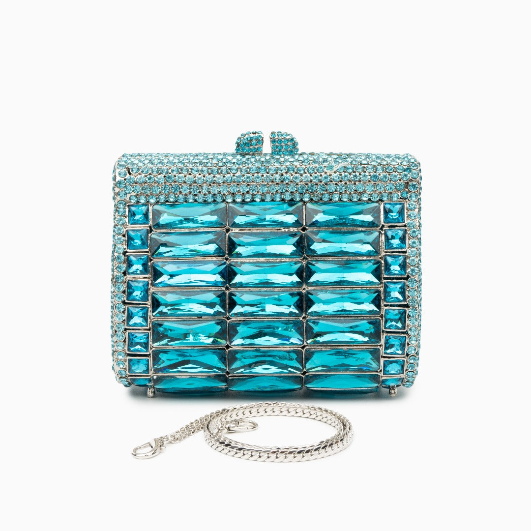 Sky Blue Victoria Crystals Clutch