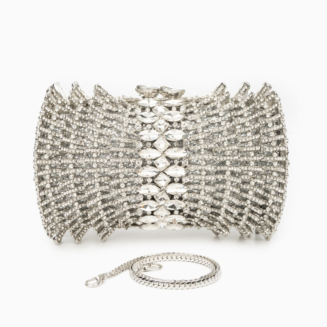 Silver Julia Diamonds Clutch Bag