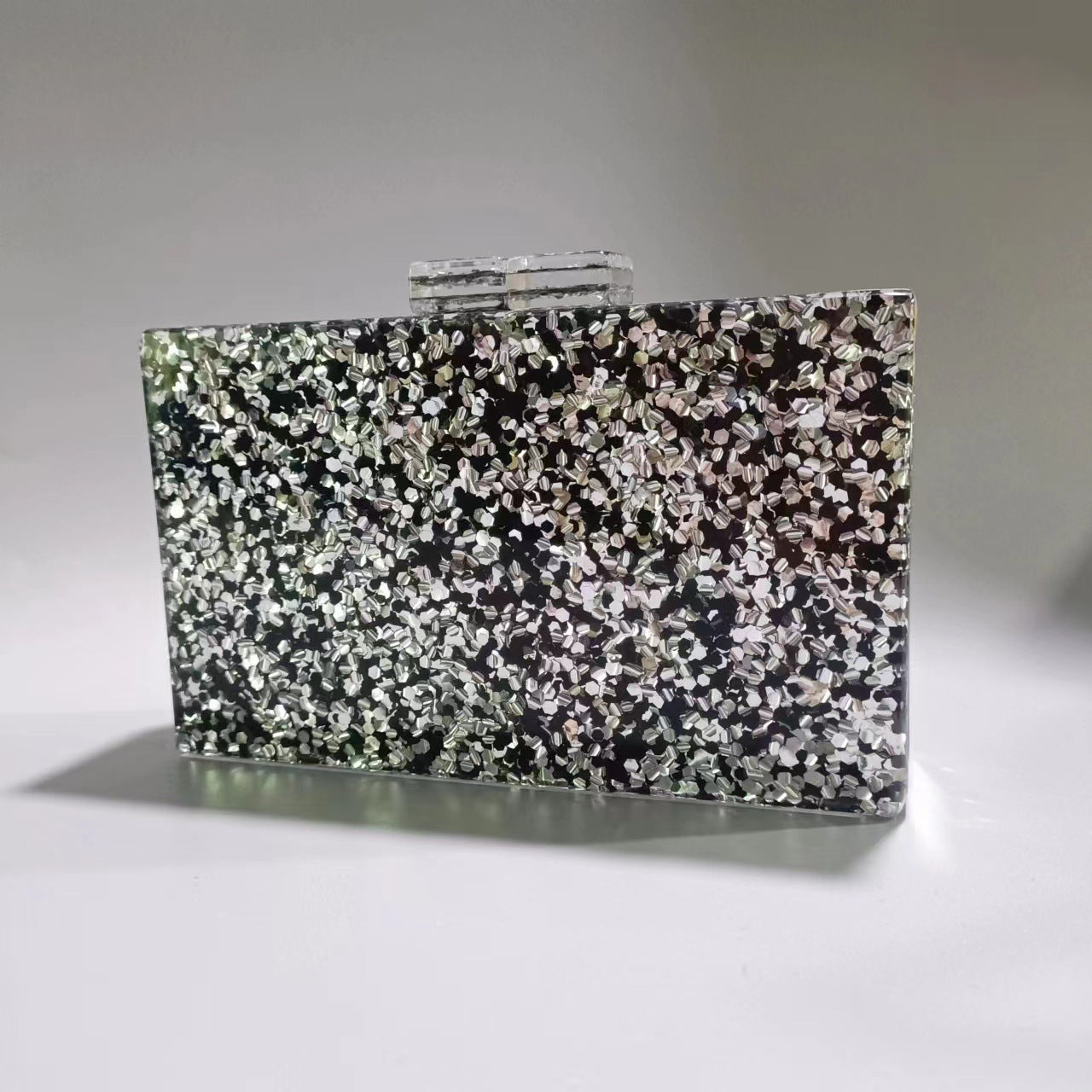 Sequined Acrylic Clutch Bag By Denise Black