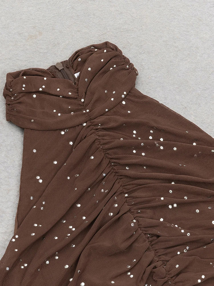 Trixie Sequin Maxi Dress With Gloves