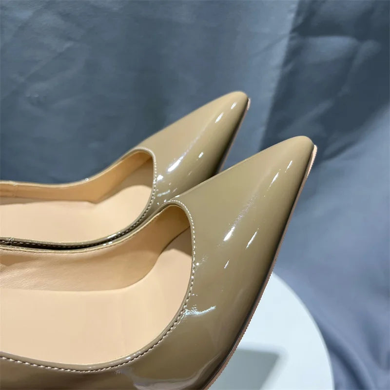 Khaki Pointy Toe High Heel Stiletto Pumps For Women