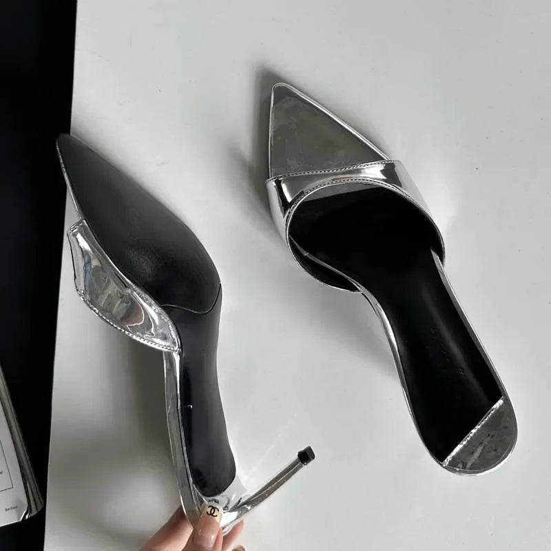 Summer Pointed Toe High Heel Women Slippers Wedding Sandals