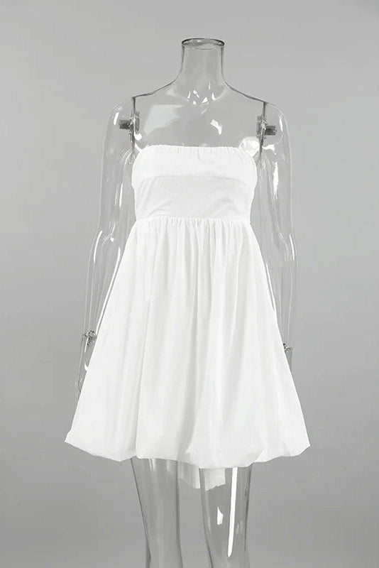 Lace Up Sleeveless High Waist A-Line Mini Dress