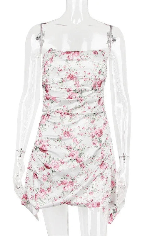 Backless Strapless Sleeveless High Waist Mini Dress
