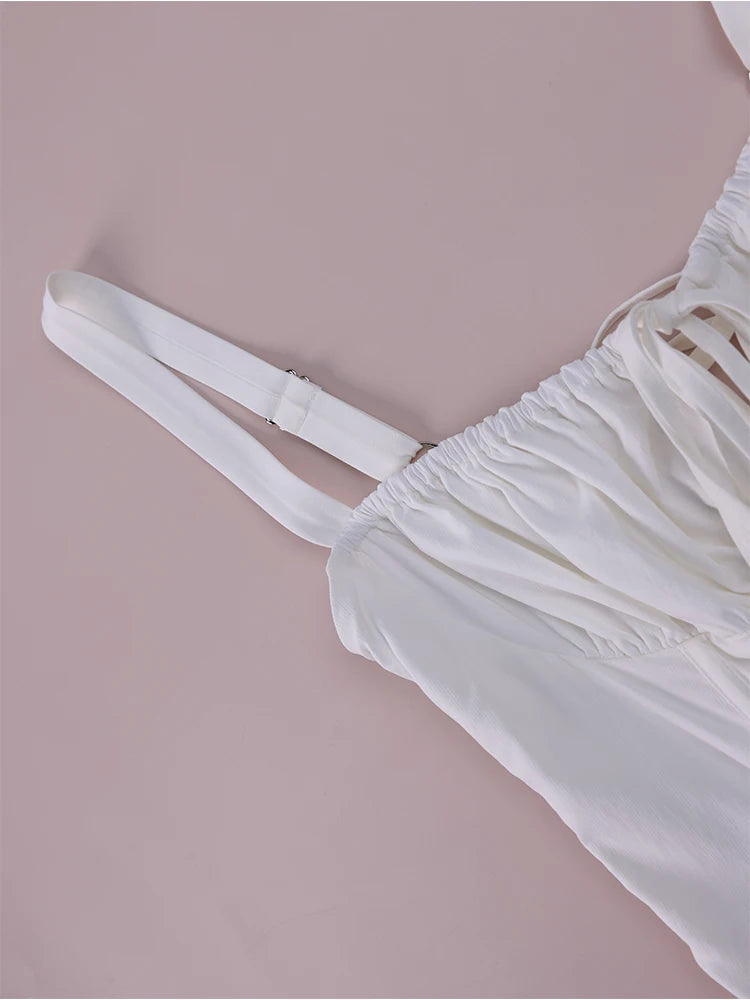 White Paisley Corset Mini Dress