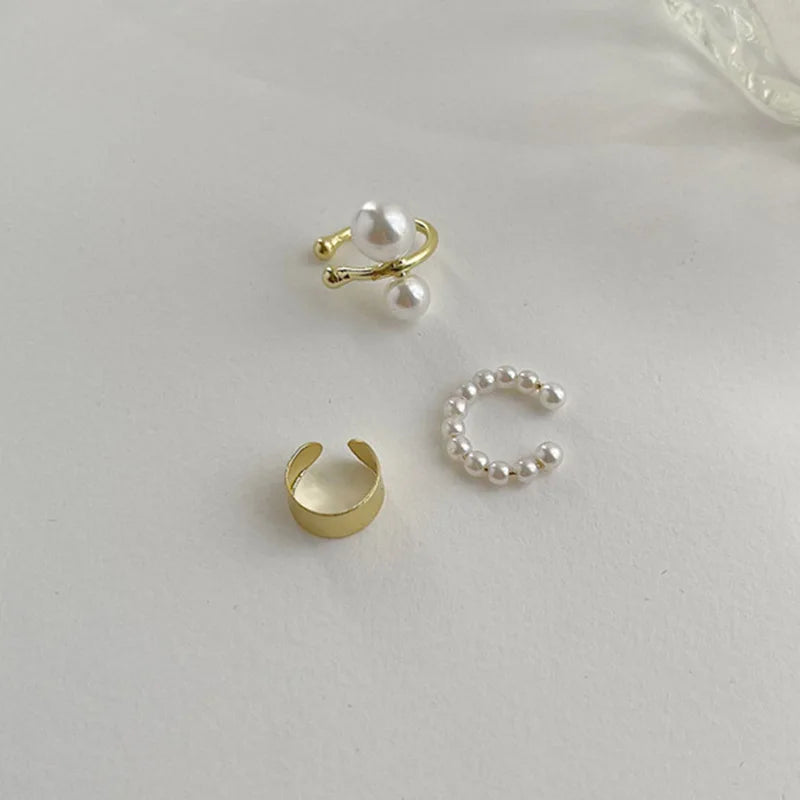 Lizakosht 3Pcs Ear Cuff Clip-On Earrings Set For Women Minimalist Fashion Cartilage Hoops Jewelry