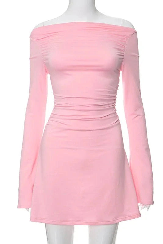 Elegant Long Sleeve Slim Fit A-Line Mini Dress – BioBeautify