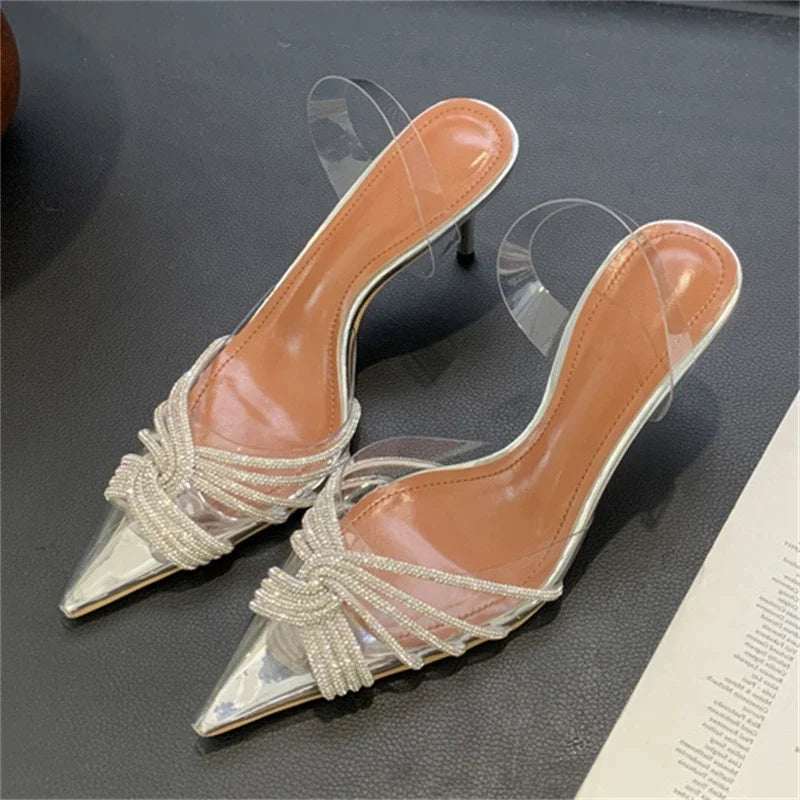 Sexy PVC Transparent Thin High Heels Woman Pumps for Spring