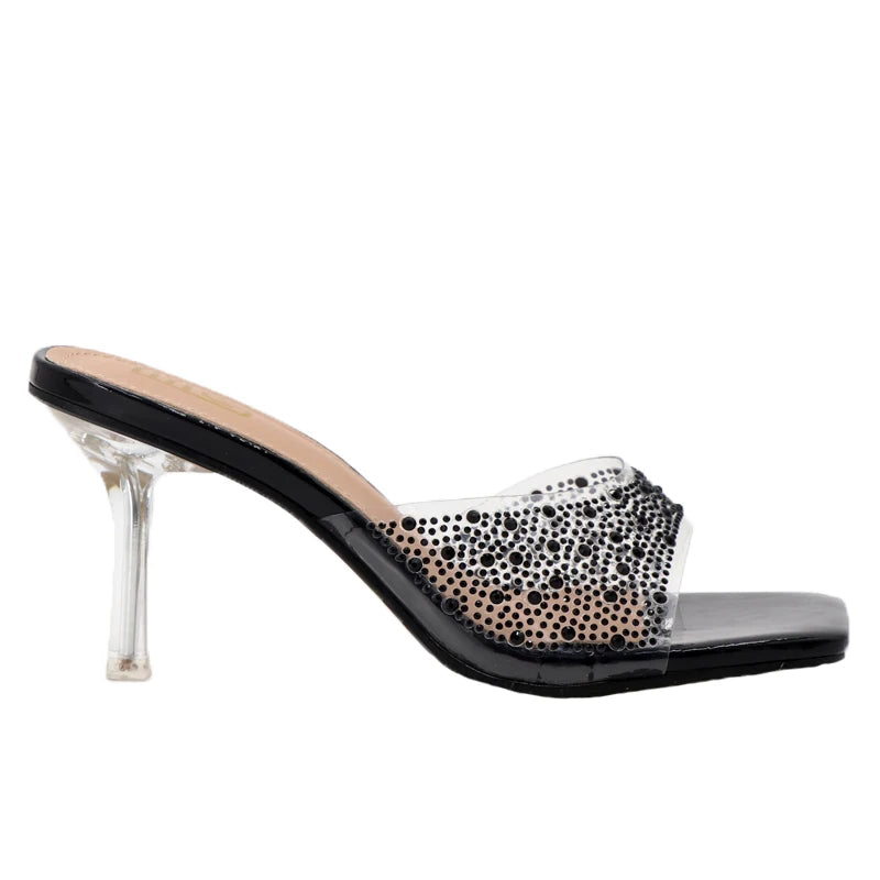Summer Rhinestone Thin Heel High Sandals Luxury Designer 8.5Cm
