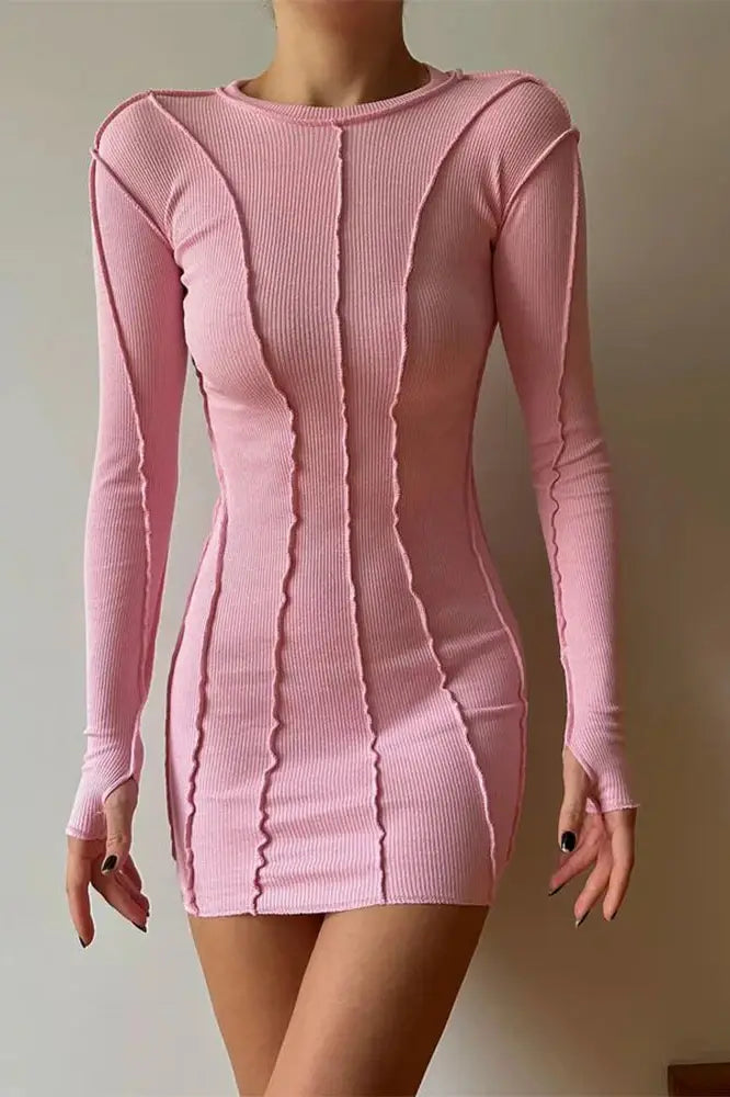 Elegant Long Sleeve Bodycon Mini Dress – BioBeautify