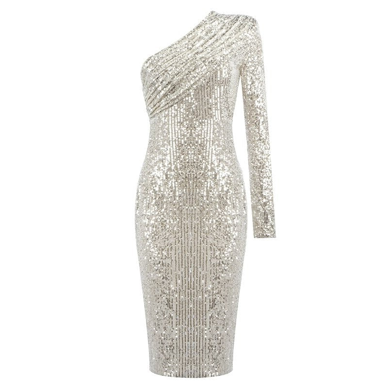 Ammika Sequin One Shoulder Dress