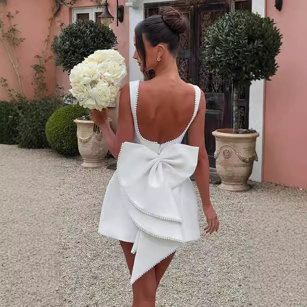 Pearl Bow Skirt White / M