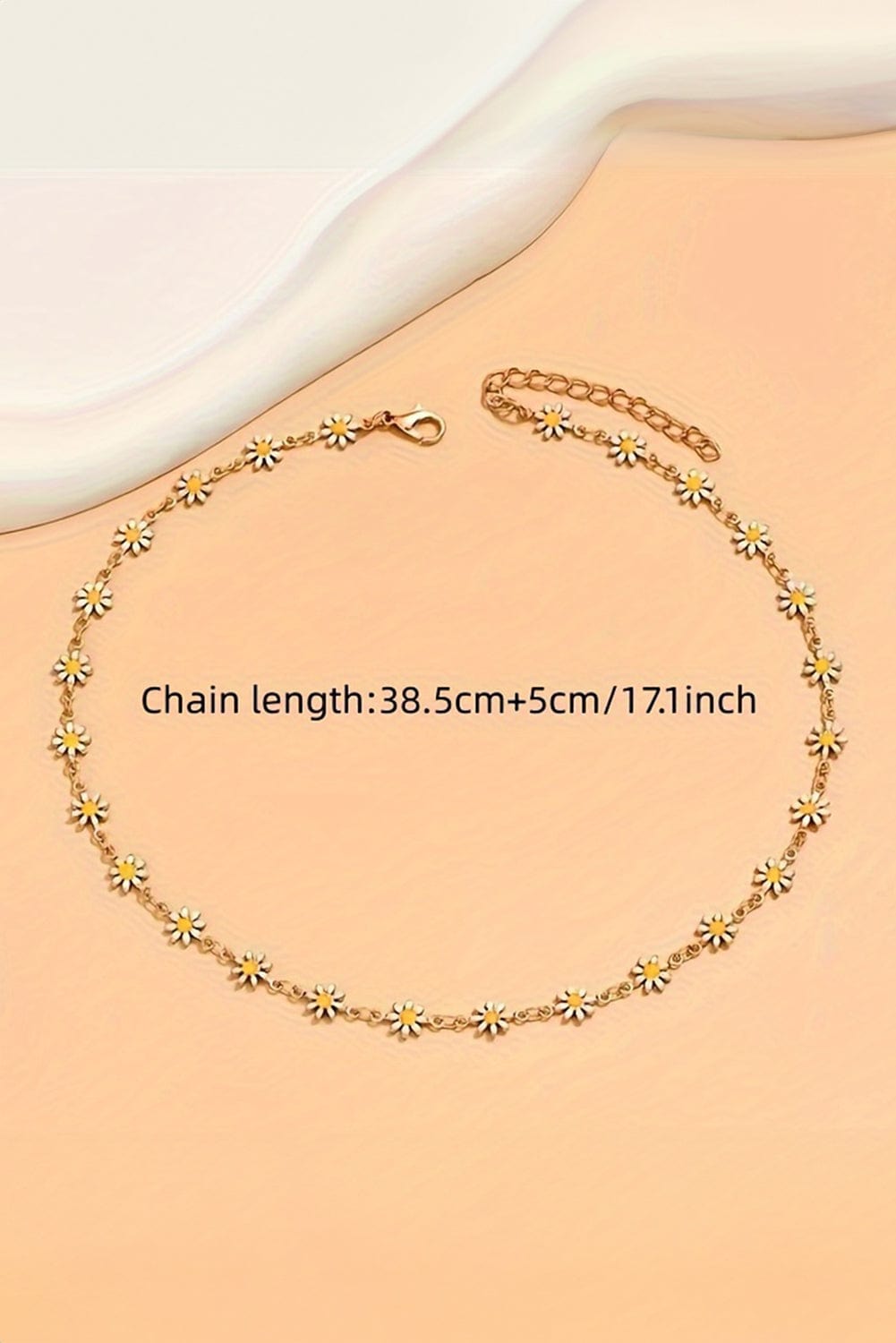 Daisy Alloy Choker Necklace With Adjustable Chain