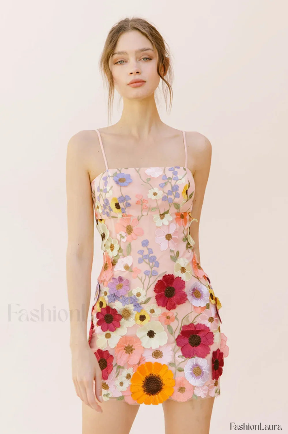 Estelle Floral Stylish Embroidered Mini Dress