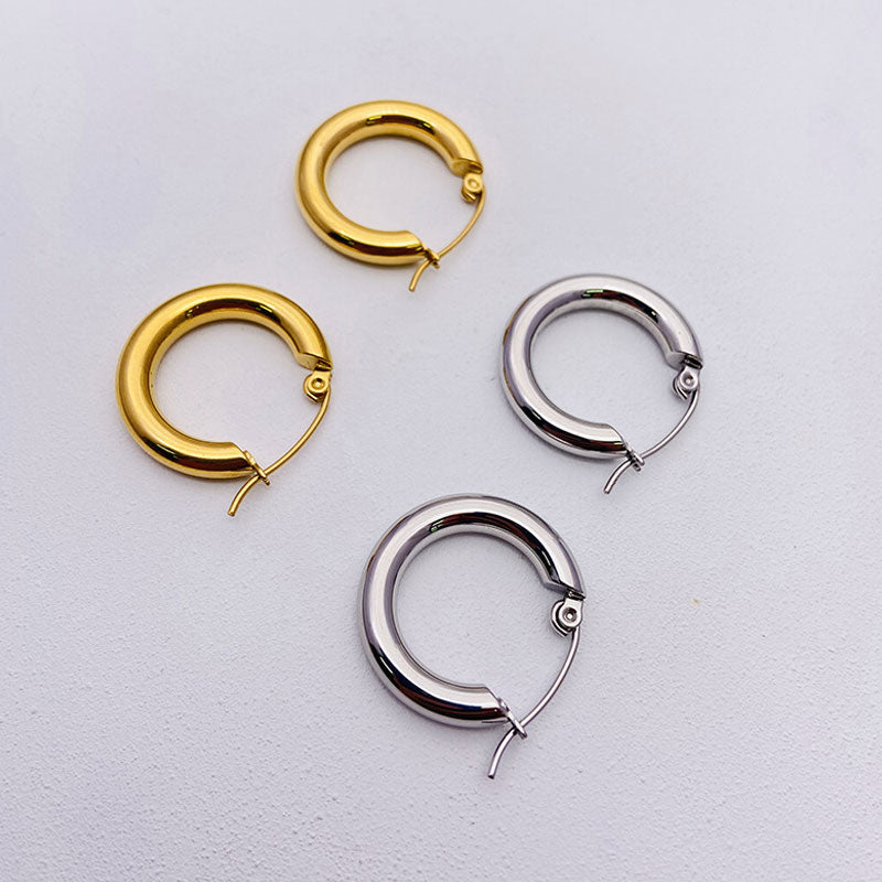 Gold Chunky Small Hoop Earrings