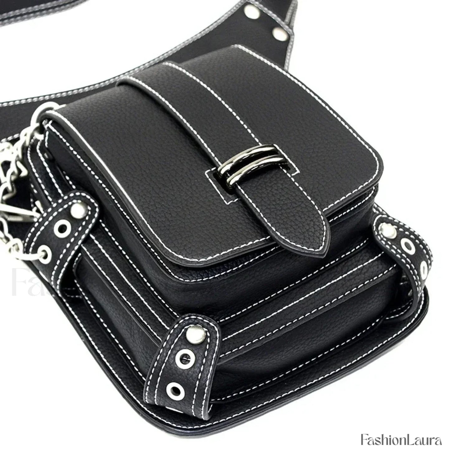 Steampunk Rock Waist Leg Hip Belt Motorcycle Fanny Packs Multi Chain Rivet Bag LDHG051
