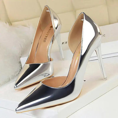 Patent Leather High Heel Pumps For Plus Size Women 43