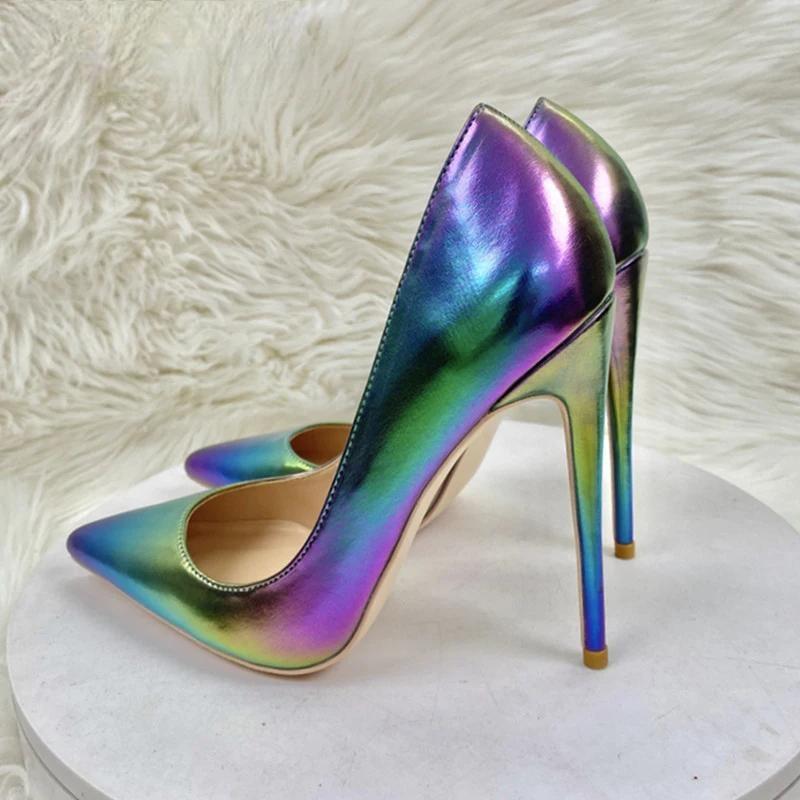 Silver Shiny Pointy Toe High Heel Wedding Party Bridemaids Shoes