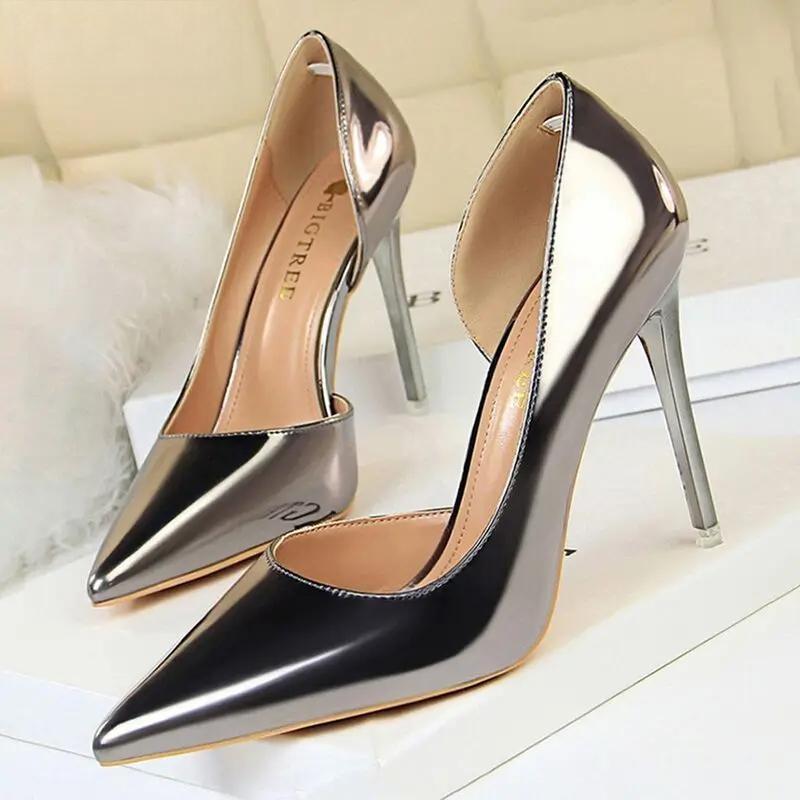 Patent Leather High Heel Pumps For Plus Size Women 43