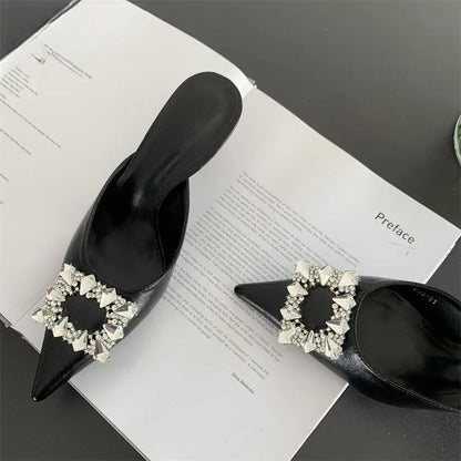 Crystal Buckle Slingback Pumps Slipper For Women
