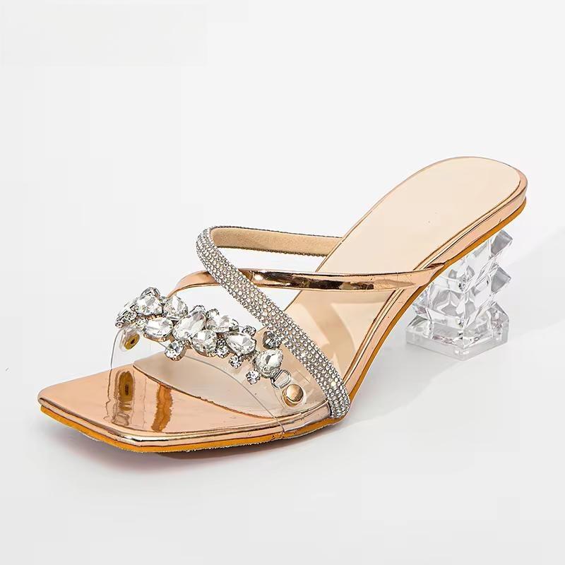 Crystal Clear High Heel Sandals For Women Silver / 35