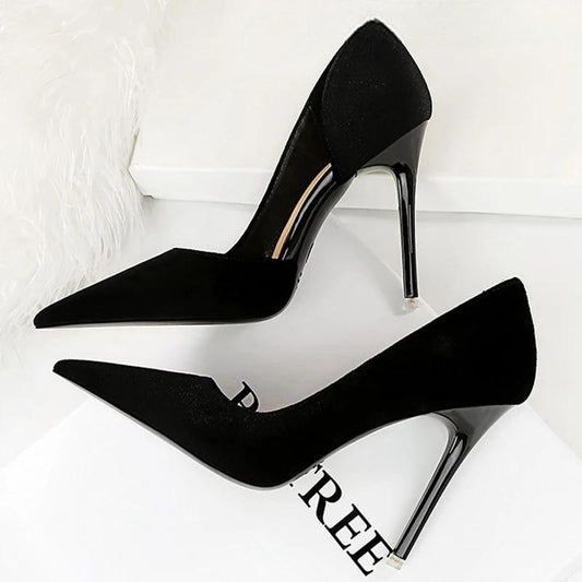 Purple Suede High Heel Pumps For Women - Sexy Party Shoes Black / 34