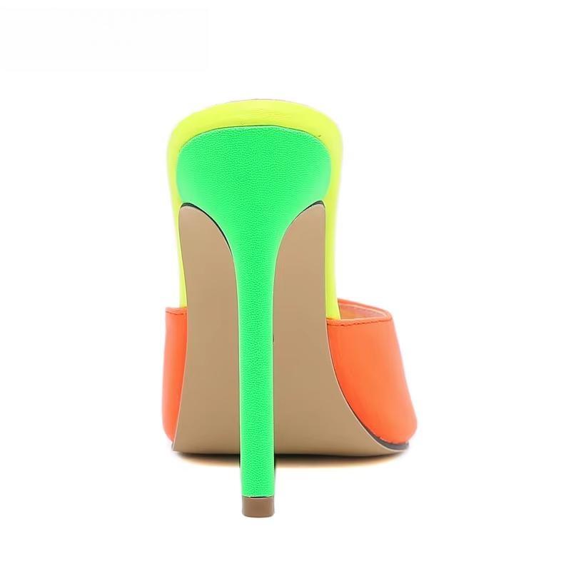 Pointed Toe Mule High Heels Slipper For Strippers