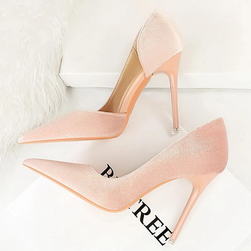 Purple Suede High Heel Pumps For Women - Sexy Party Shoes Pink / 34