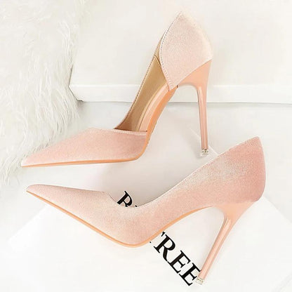 Purple Suede High Heel Pumps For Women - Sexy Party Shoes Pink / 34