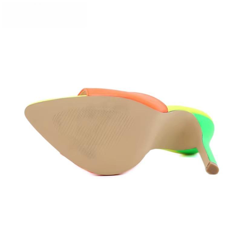 Pointed Toe Mule High Heels Slipper For Strippers