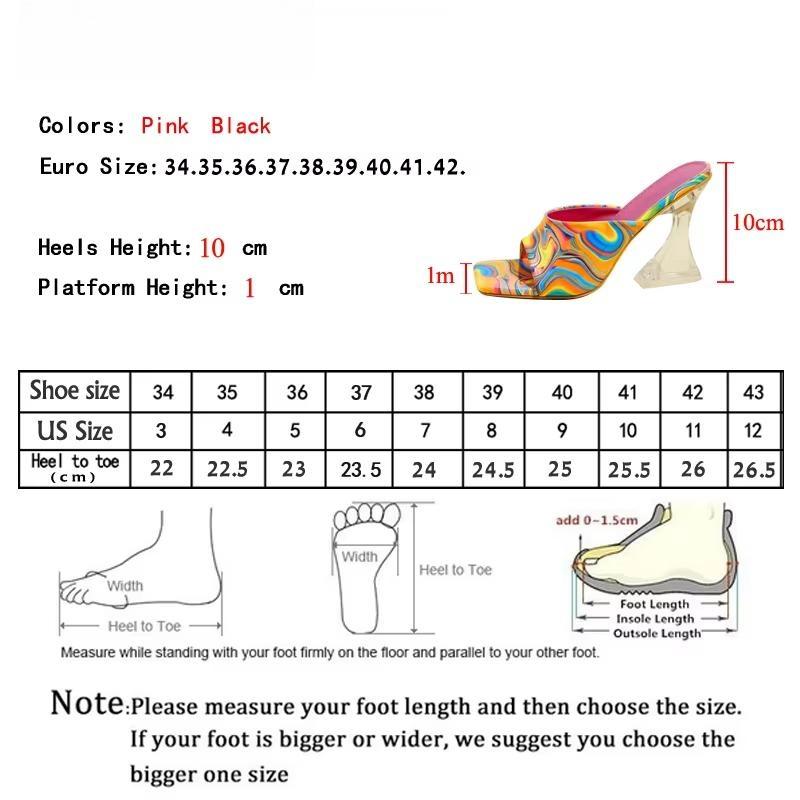 Transparent Camouflage High Heels Slippers Sandals