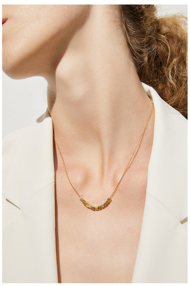 Sugar Cube Necklace In Gold