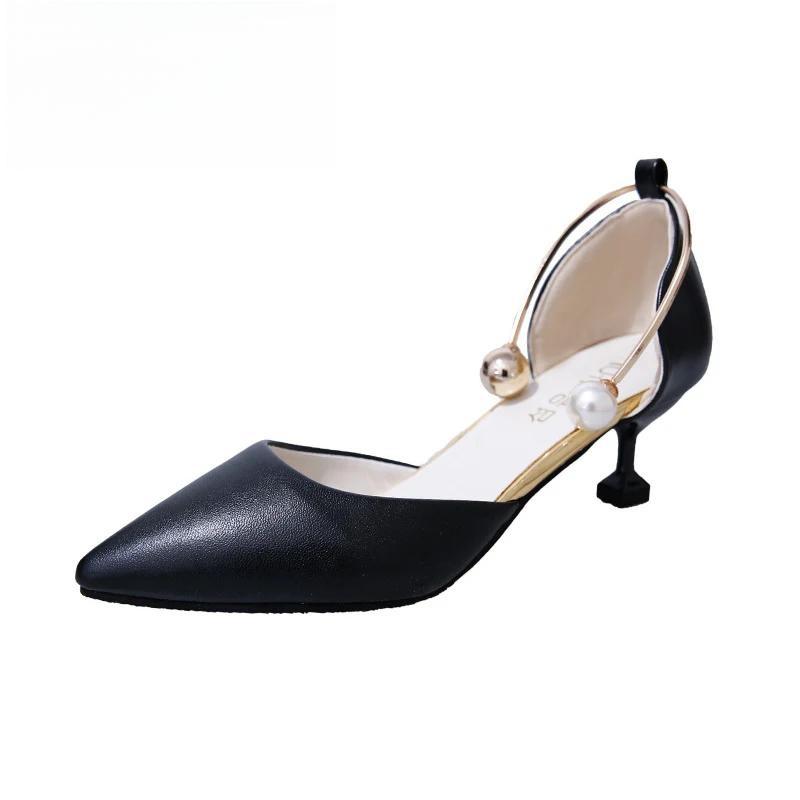 New Fashion Beaded Stiletto Sandals For Women Black / 36