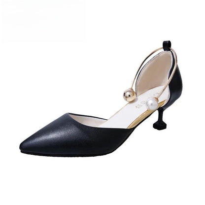 New Fashion Beaded Stiletto Sandals For Women Black / 36