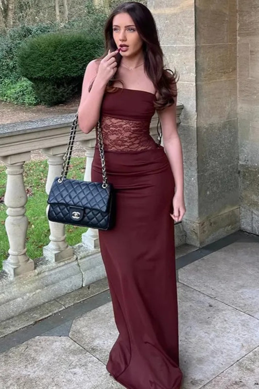 Lace Spaghetti Strap Maxi Dress