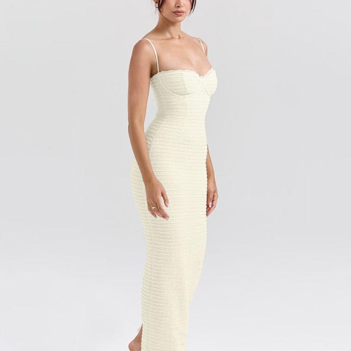 Textured Maxi Bodycon Dress