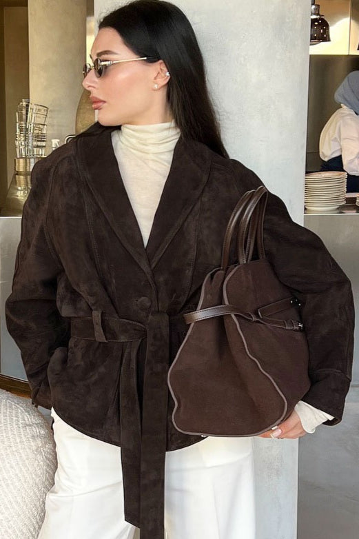 Suede Vintage Long Sleeve Jacket