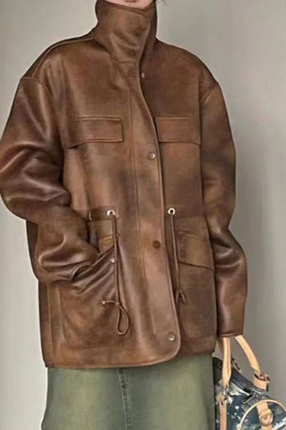 Thickened Stand Collar Quilted Coat