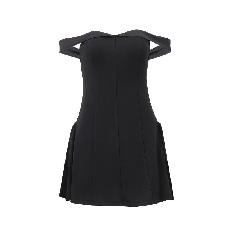 Roma- Evening Dress With Off The Shoulder Style Black / L
