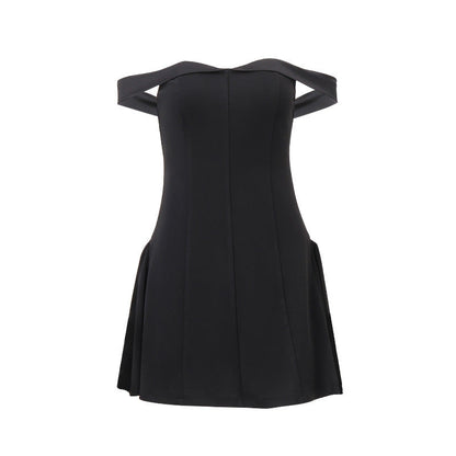 Roma- Evening Dress With Off The Shoulder Style Black / L