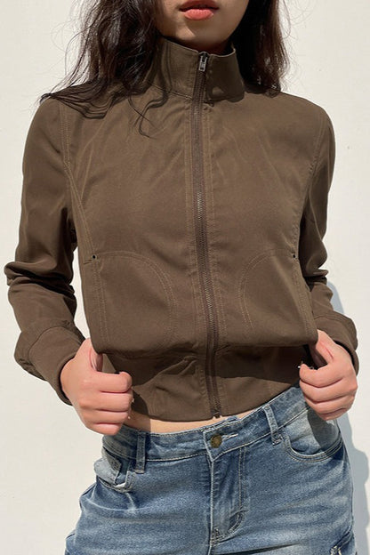 Retro Zip Front Slim Jacket