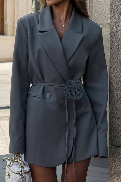 Rose Belt Tailored Blazer Dress