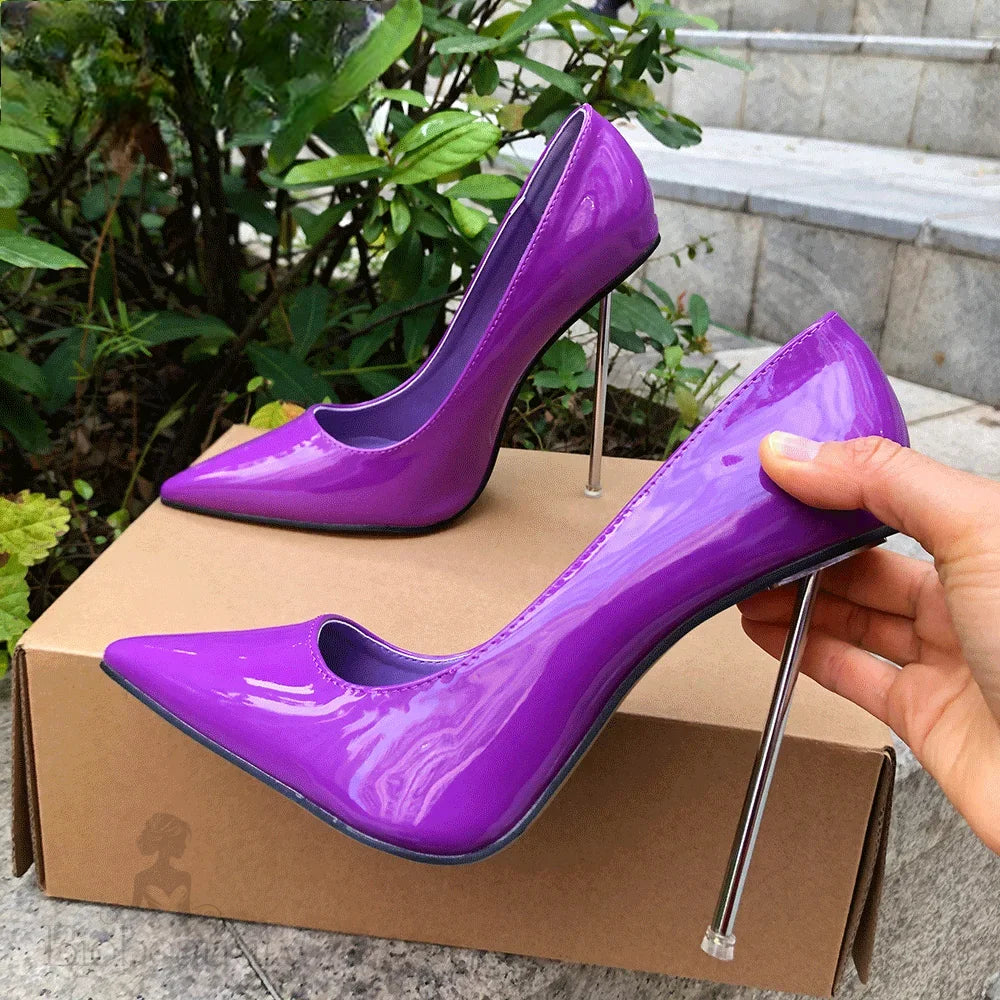 12Cm Stiletto Pumps With Thin Metal Super High Heels For Women