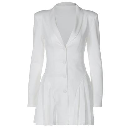 Aria Pleated Hem Blazer Dress