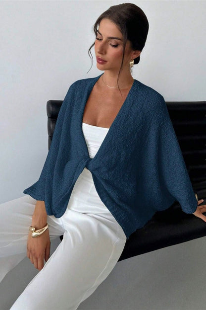 Draped Open Front Wrap Sweater