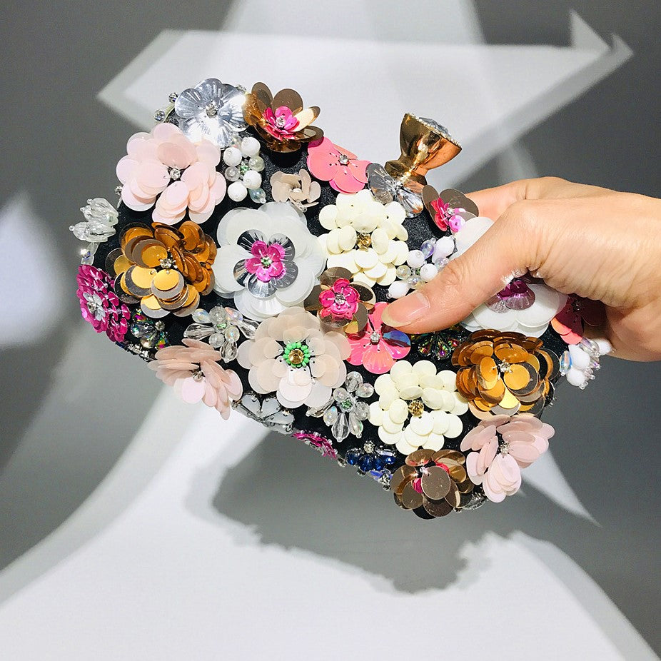 Zenaida Beaded Floral Clutch Bag